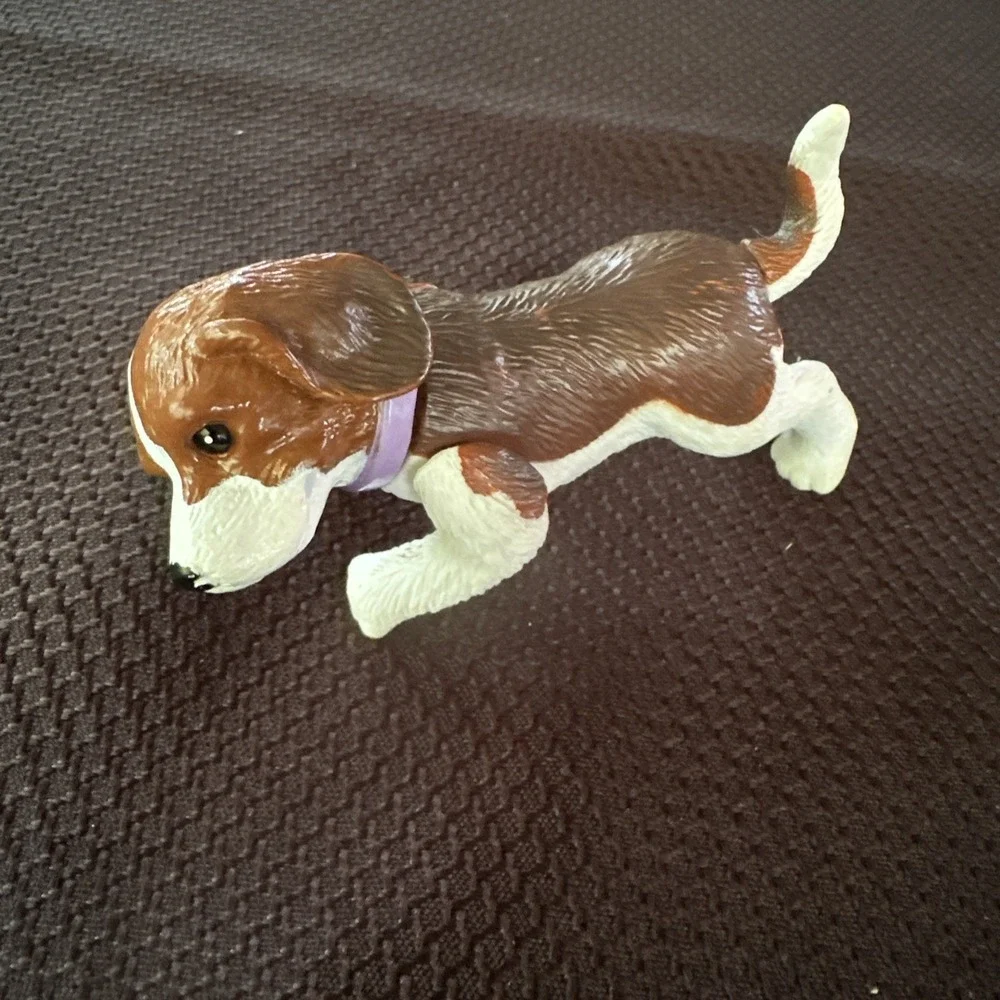 Mattel Barbie Dollhouse Pet Brown & White Posh Pets Puppy Dog Vet Playset Moves